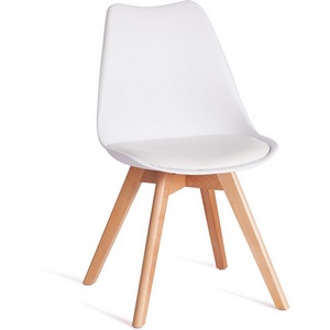 Изображение товара Стул TULIP (mod. 73-1) / 1 шт. в упаковке (Дерево,Пластик,Экокожа /Белый)