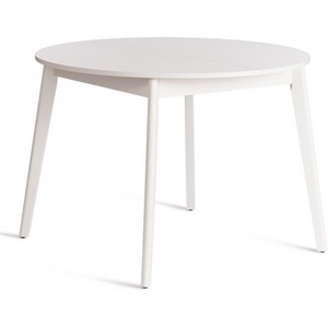 Изображение товара Кухонный стол вставка-бабочка SVELTO (ЛДСП, Массив березы/Белый) (круглая столешница, 4 ножки)