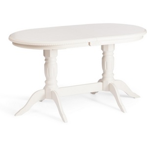 Изображение товара Стол вставка-бабочка с закругленными углами на 4 персоны COPPOLA (Бук, МДФ/Белый) (овальная столешница, 6 ножек)