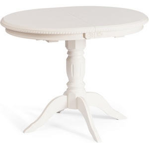 Изображение товара Стол вставка-бабочка с закругленными углами STEFANO (Бук, МДФ/Белый) (овальная столешница, 4 ножки)