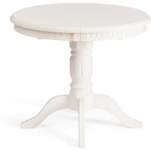 Изображение товара Стол вставка-бабочка с закругленными углами STEFANO круглый (Бук, МДФ/Белый) (круглая столешница, 4 ножки)