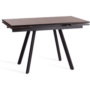 Изображение товара Кухонный стол с боковыми вставками VIGO (ЛДСП, HPL, Металл/Дуб Вотан, Черный) (прямоугольная столешница, 4 ножки)