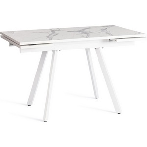 Изображение товара Кухонный стол с боковыми вставками VIGO (ЛДСП, HPL, Металл/Белый) (прямоугольная столешница, 4 ножки)
