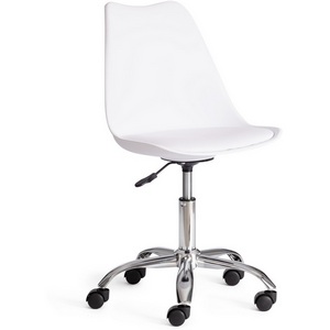 Изображение товара Офисное кресло - стул компьютерный без подлокотников белый для оператора TULIP (металл,пластик,/белый,хром)