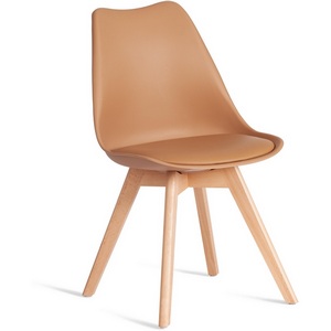 Изображение товара Стул TULIP (mod. 73-1) / 1 шт. в упаковке (Дерево,Пластик,Экокожа /Бежевый)