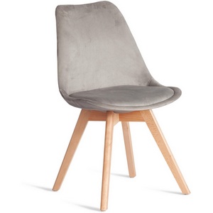 Изображение товара Стул TULIP SOFT (mod. 053V) / 1 шт. в упаковке (Дерево,Пластик,Вельвет /Светло-серый)