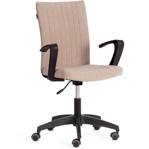 Изображение товара Компьютерное кресло - стул компьютерный с сетчатой спинкой с пластиковой крестовиной SPARK (флок /бежевый)