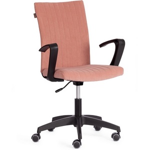 Изображение товара Компьютерное кресло - стул компьютерный с сетчатой спинкой с пластиковой крестовиной SPARK (флок /Розовый)