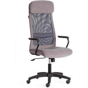 Изображение товара Офисное кресло - стул компьютерный с сетчатой спинкой с регулировкой наклона PROFIT (мп) (флок,ткань /серый)