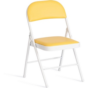 Изображение товара Стул складной FOLDER (mod. 3022G) / 2 шт. в упаковке (Металл,Экокожа /Желтый,Белый)