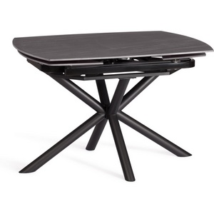 Изображение товара Стол с боковыми вставками на 8 персон обеденный Winston/Винстон (Керамика, Металл/Серый, Черный) (прямоугольная столешница, 4 ножки)