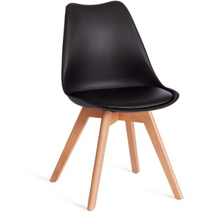 Изображение товара Стул TULIP (mod. 73-1) (Дерево, Пластик, Экокожа / Черный) арт.