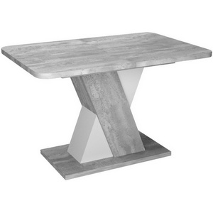 Изображение товара Стол с вставкой раскладной (120+40) бетонный камень/белый Top Concept Bruno 12863 (прямоугольная столешница)