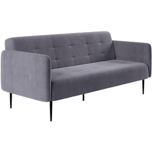 Изображение товара Monaco диван-кровать прямой с подлокотниками, трехместный, бархат серый 27 Top Concept арт.13013