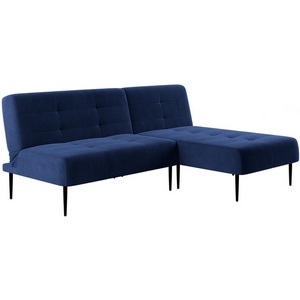 Изображение товара Monaco диван-кровать с шезлонгом, без подлокотников, бархат синий 29 Top Concept арт.14117