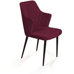 Изображение товара Стул с подлокотниками Top Concept Hunt ромб, бархат красный 16 new / чёрный конус