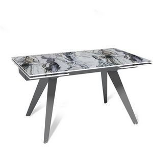 Изображение товара Стол с боковыми вставками на 8 персон раскладной Rhein (140+40+40), керамика глянцевая Cold Jade Top Concept (21175) (прямоугольная столешница, 4 ножки)