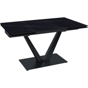 Изображение товара Стол с боковыми вставками на 8 персон раскладной Malibu (140+40+40), керамика матовая Blackgold Top Concept (21780) (прямоугольная столешница)