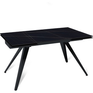 Изображение товара Стол с боковыми вставками на 8 персон раскладной Asti (140+40+40), керамика матовая Blackgold Top Concept (21879) (прямоугольная столешница, 4 ножки)