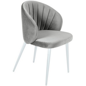 Изображение товара Стул Mont Blanc, бархат серый 02 / белый конус Top Concept арт.22048