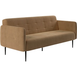 Изображение товара Monaco диван-кровать прямой с подлокотниками, трехместный, велюр бежевый Velutto 23 Top Concept арт.22307