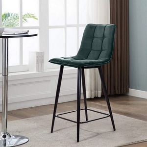 Изображение товара Стул полубарный UNO, бархат зелёный 19/ чёрный конус Top Concept UNO 74640