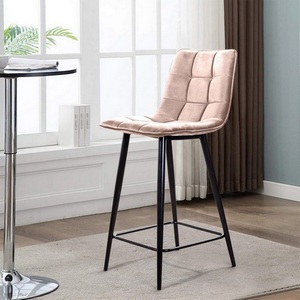 Изображение товара Стул полубарный UNO, бархат / чёрный конус Top Concept UNO 74637