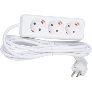 Изображение товара Удлинитель с/з, 3 гн., шнур 3 м Uniel Standard S-GCD3-3