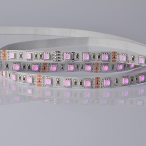 Изображение товара Гибкая светодиодная лента на самоклеящейся основе. катушка 5 м, мультиколор. Uniel ULS-5050-60LED/m-10mm-IP20-DC24V-14,4W/m-5M-RGB катушка в герметичной упаковке