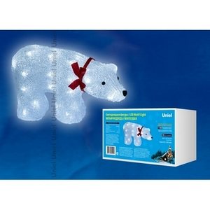 Изображение товара Световая светодиодная фигура мишка ULD-M3423-040/STA IP20 Uniel WHITE BEAR