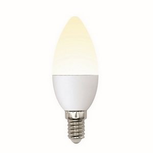 Изображение товара Лампочка светодиодная LED-C37-6W/WW/E14/FR/MB PLM11WH картон Uniel