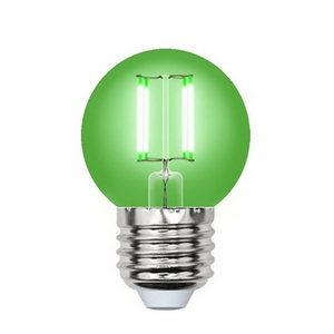 Изображение товара Лампочка светодиодная LED-G45-5W/GREEN/E27 GLA02GR картон Uniel