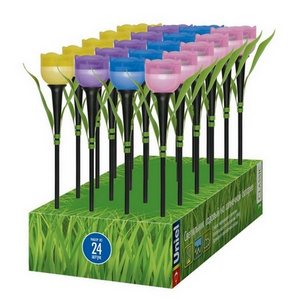 Изображение товара Грунтовый светильник светодиодный на солнечных батареях USL-C-651/PT305 IP44 Uniel TULIP SET 24 с цветами