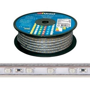 Изображение товара Светодиодная лента влагозащищенная ULS-2835-120LED/m-10mm-IP67-220V-10W/m-50M-4000K бобина Uniel