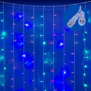 Изображение товара Гирлянда светодиодная led многоцветная зановес со статическим свечением. 3х2м. Соединяемый. светодиодов. ULD-C3020-240/STK IP44 Uniel MULTI