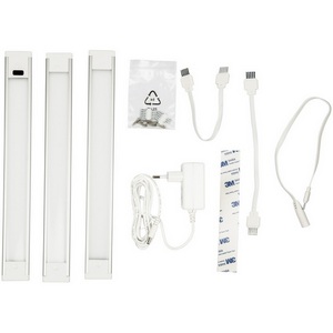 Изображение товара Светильник светодиодный для мебели набор из 3-х шт. с сенсорным выключателем ULM-F44-3x3W/4500K/DIM IP20 Uniel SENSOR SILVER