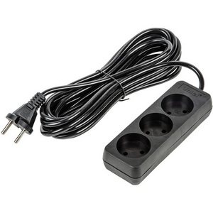 Изображение товара Удлинитель шнур 5м., 3 гнезда, 10A, б/з. черный Uniel Ultra S-CU3-5 BLACK