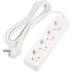 Изображение товара Удлинитель шнур 3м., 4 гнезда, 16A, с/з. белый Uniel Ultra S-GCU4-3 WHITE