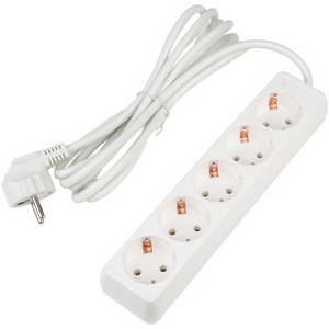 Изображение товара Удлинитель шнур 3м., 5 гнезд, 16A, с/з. белый Uniel Ultra S-GCU5-3 WHITE