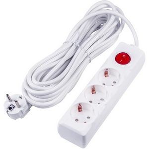 Изображение товара Удлинитель шнур 7м., 3 гнезда, 16A, с/з. белый Uniel Ultra S-GCU3-7B WHITE