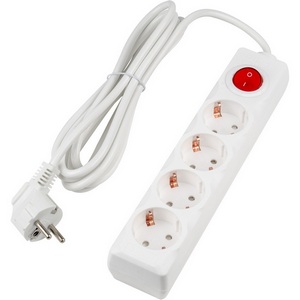 Изображение товара Удлинитель шнур 3м., 4 гнезда, 16A, с/з. белый Uniel Ultra S-GCU4-3B WHITE
