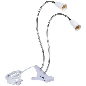 Изображение товара Светильник настольный для 2-х фитоламп на прищепке Uniel TLI-281 WHITE E27x2 PLANT