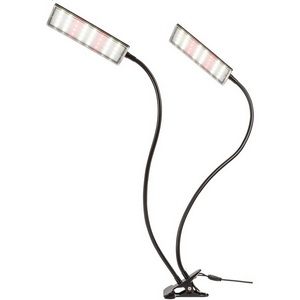 Изображение товара Светильник для растений светодиодный с таймером, на прищепке, спектр для фотосинтеза Uniel ULT-P37-24W/SPFB/TM/60 IP40 BLACK TWIN