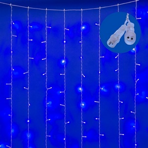 Изображение товара Гирлянда светодиодная led на 220 в зановес с эффектом мерцания, 3х2м. 264 светодиода, синий свет Uniel ULD-C3020-264/TTK BLUE IP44