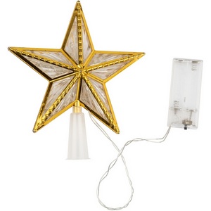 Изображение товара Украшение светодиодное для ёлки «Звезда-4» на батарейках 2АА (не в/к) 10 светодиодов разноцветный свет Uniel ULD-H1515-010/DTB/2AA MULTI STAR-4