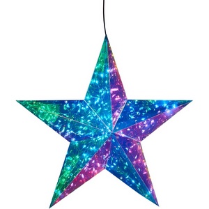 Изображение товара Светильник декоративный «Звезда», на батарейках 3AA (не в/к). 100 светодиодов, цвет корпуса радужный Uniel ULD-R505 3АА STAR