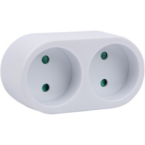 Изображение товара Разветвитель сетевой б/з. 2 гнезда. 16А, 3500Вт. белый Uniel Сетевые разветвители S-ES2-16O WHITE