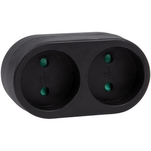 Изображение товара Разветвитель сетевой б/з. 2 гнезда. 16А, 3500Вт. черный Uniel Сетевые разветвители S-ES2-16O BLACK