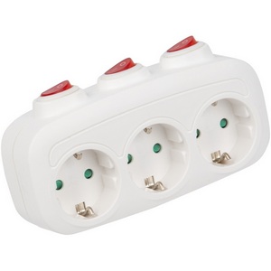 Изображение товара Разветвитель сетевой с выключателем, с/з. 3 гнезда. 16А, 3500Вт. белый Uniel Сетевые разветвители S-GES3-16OB WHITE