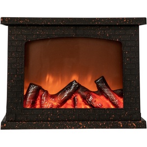 Изображение товара Световая фигура «Камин» с эффектом пламени, питание от батареек 3АА (не в/к) или USB (в/к) 5 светодиодов черный Uniel ULD-L2821-005/DNC/RED BLACK FIREPLACE